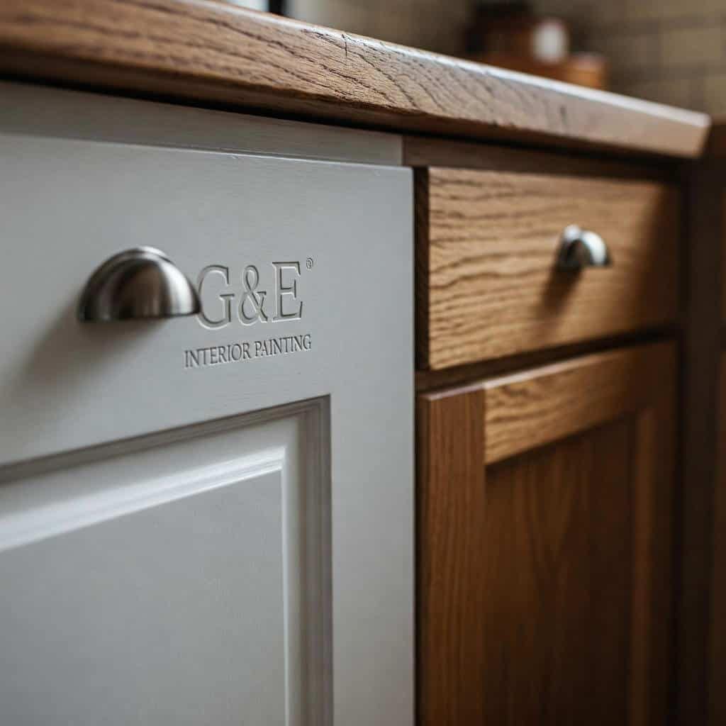 Expert interior painting on wooden kitchen cabinets in Portstewart by G&E Interior Painting. Skilled furniture and cabinetry refinishing for a stylish, quality finish.