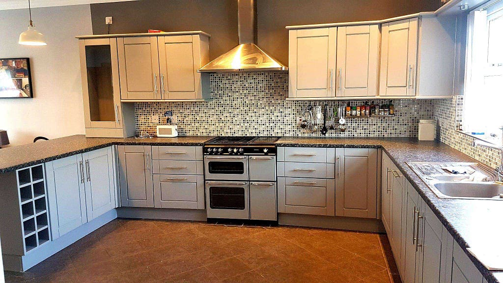 Hand-painted kitchen cupboards on the Causeway Coast