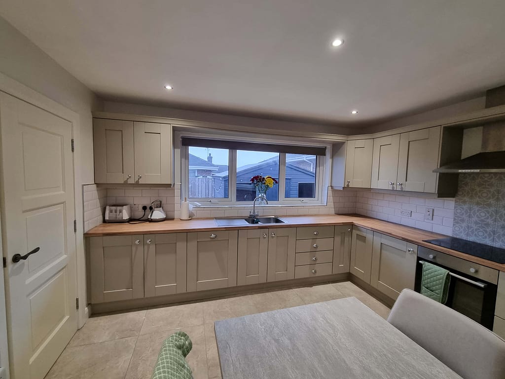 hand-painted kitchen cupboards in portstewart